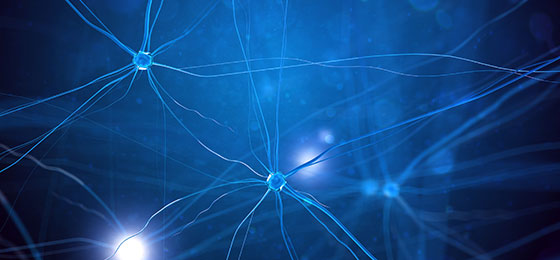 Neuronale Netzwerke vor blauem Hintergrund