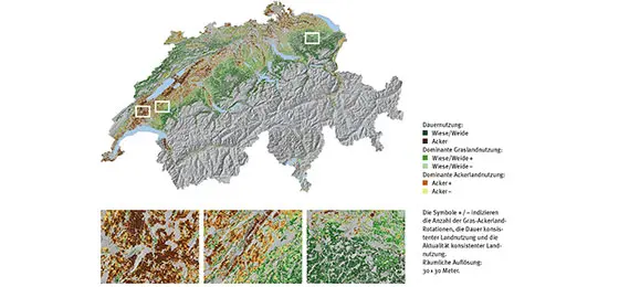 Mögliche Vorranggebiete für die Bodenkartierung rund um Siedlungen.