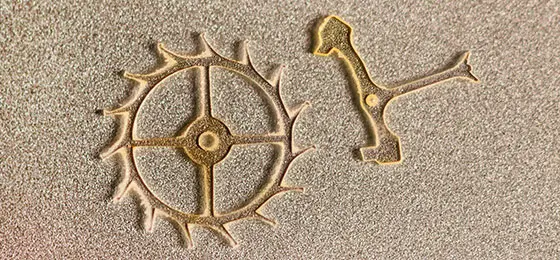 Das Bild zeigt eine mikromechanische Komponente aus Diamant.