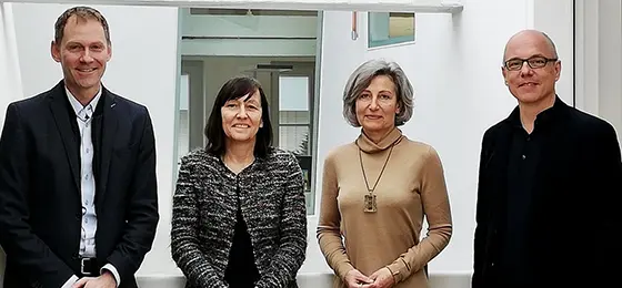 Die vierköpfige Geschäftsleitung ad interim: Thomas Werder Schläpfer, Rosemarie Pécaut, Angelika Kalt, Pierre Willa (v.l.n.r.)