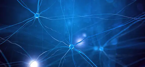 Neuronale Netzwerke vor blauem Hintergrund