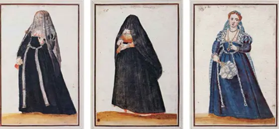 Femmes avec voiles. © Yale University, beinecke Library, Ms. 457