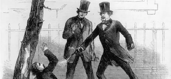 A Drawing which shows the assassination of Philip Barton. © Library of Congress Prints and Photographs, USA