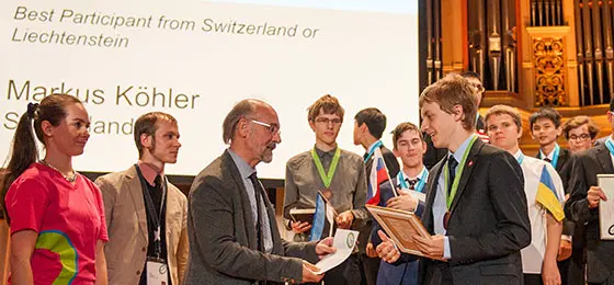Preisverleihung an der IPhO 2016 in Zürich