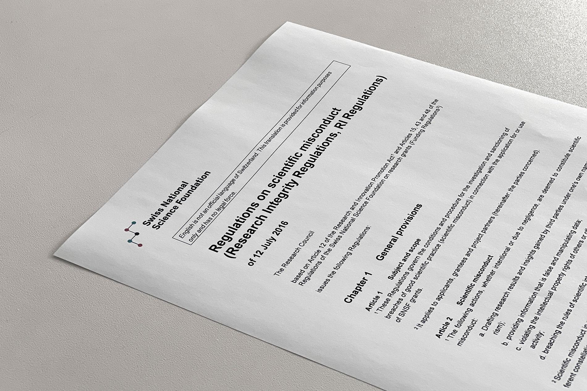 erste Seite vom ausgedruckten Reglement