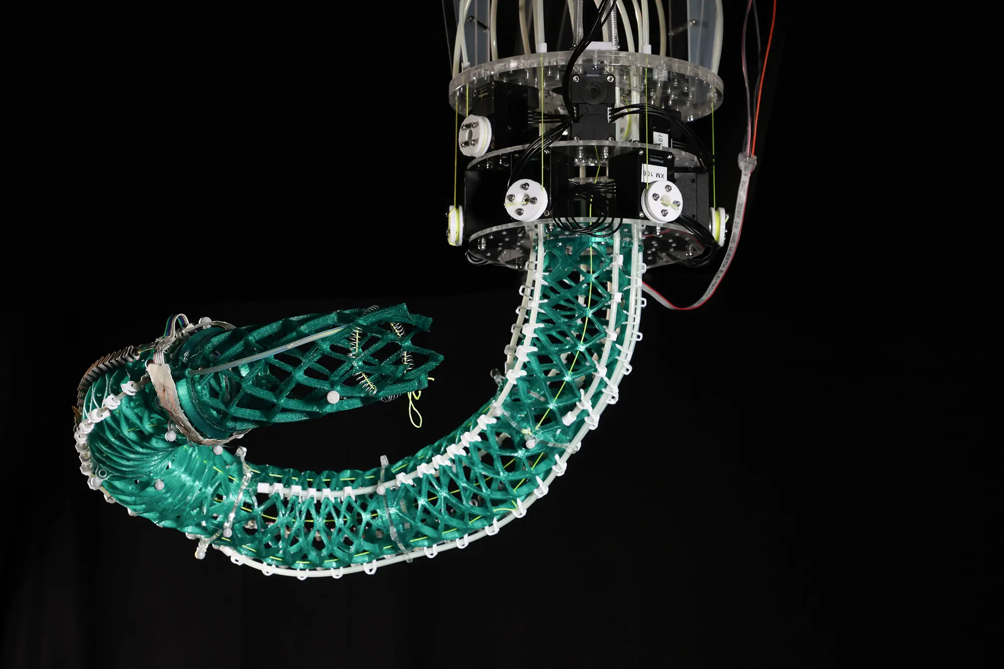Prototype of a robot arm consisting of flexible elements