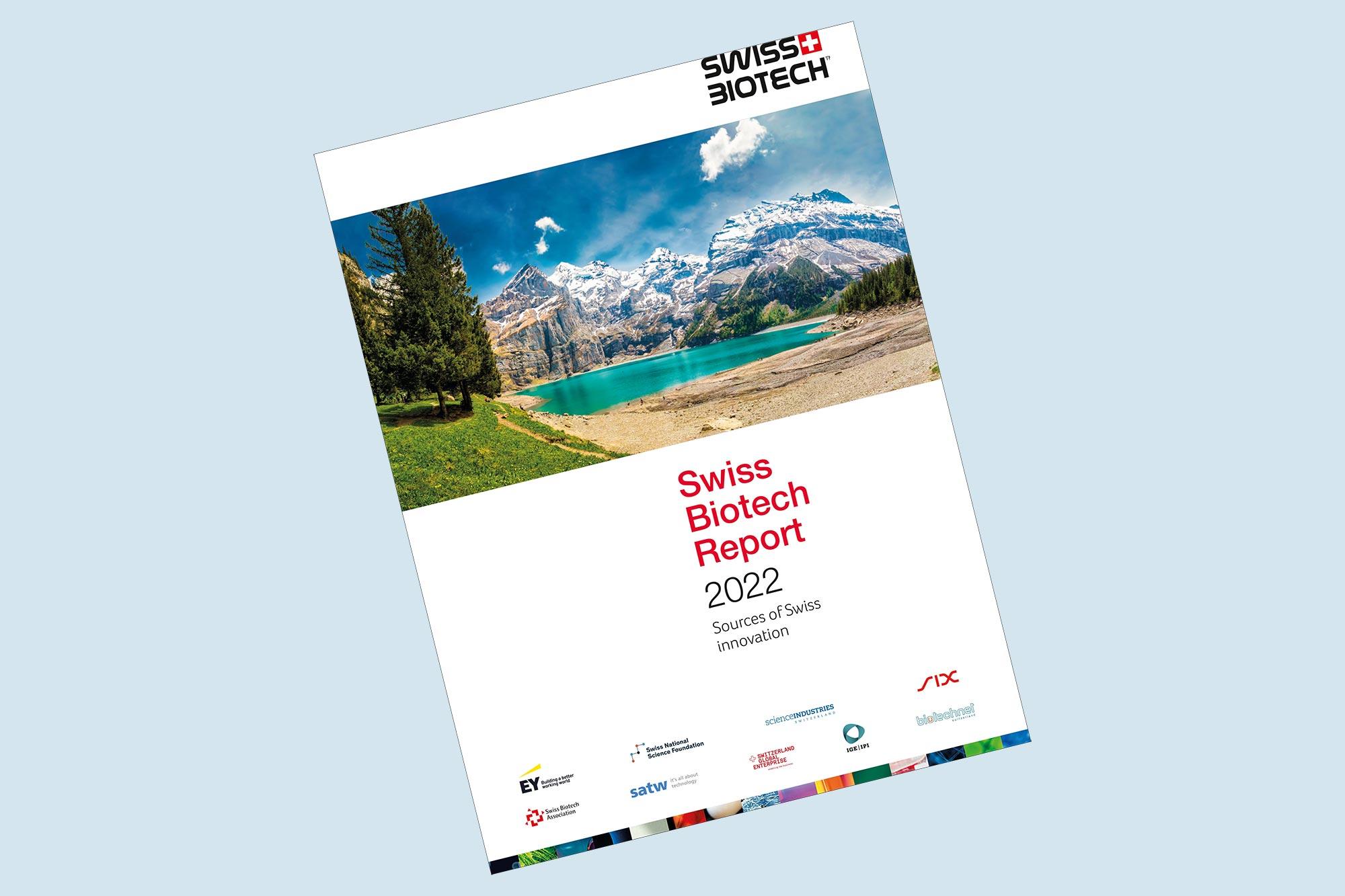 Titelblatt des Swiss Biotech Report 2022