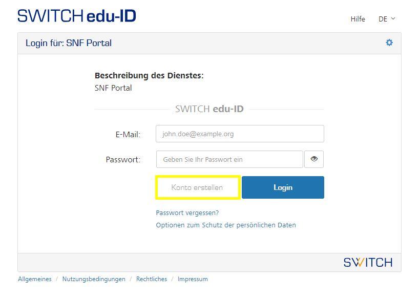 SWITCH Login edu-ID