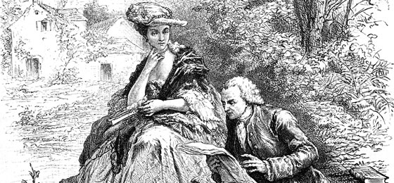 This picture shows Jacques Rousseau reads to Madame d’Epinay. © Keystone/Interfoto/Sammlung Rauch