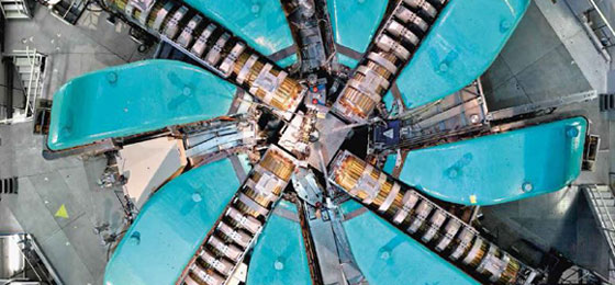 The ring cyclotron of the PSI proton accelerator, seen from above. © Paul Scherrer Institute, Markus Fischer